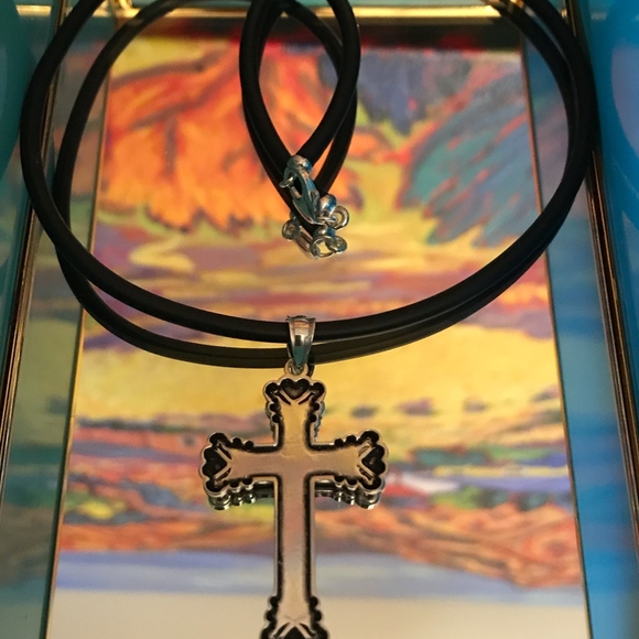 Sterling Silver Stylized Cross Of Hearts Pendant - Picture 2 of 8